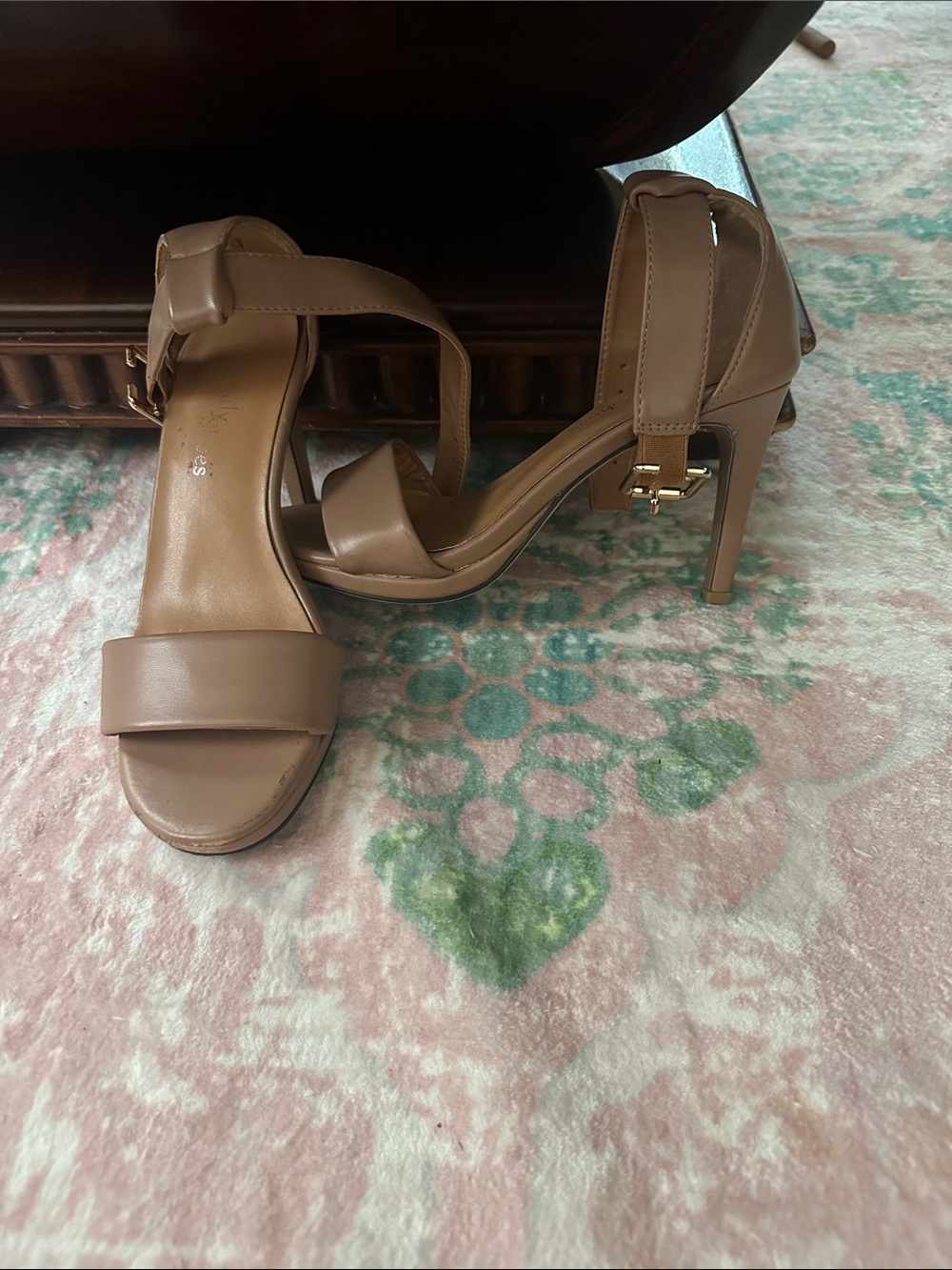 Classic Nude High Heel Sandals with Ankle Strap